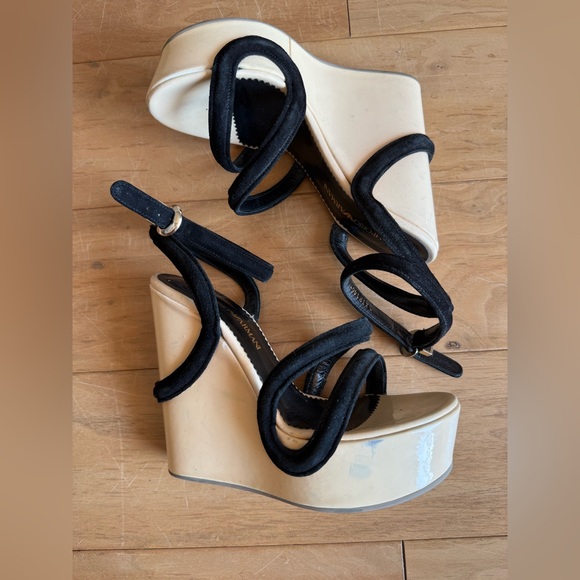 NEW Emporio Armani high platform 5.25” sandals wedges 36 - Picture 13 of 16